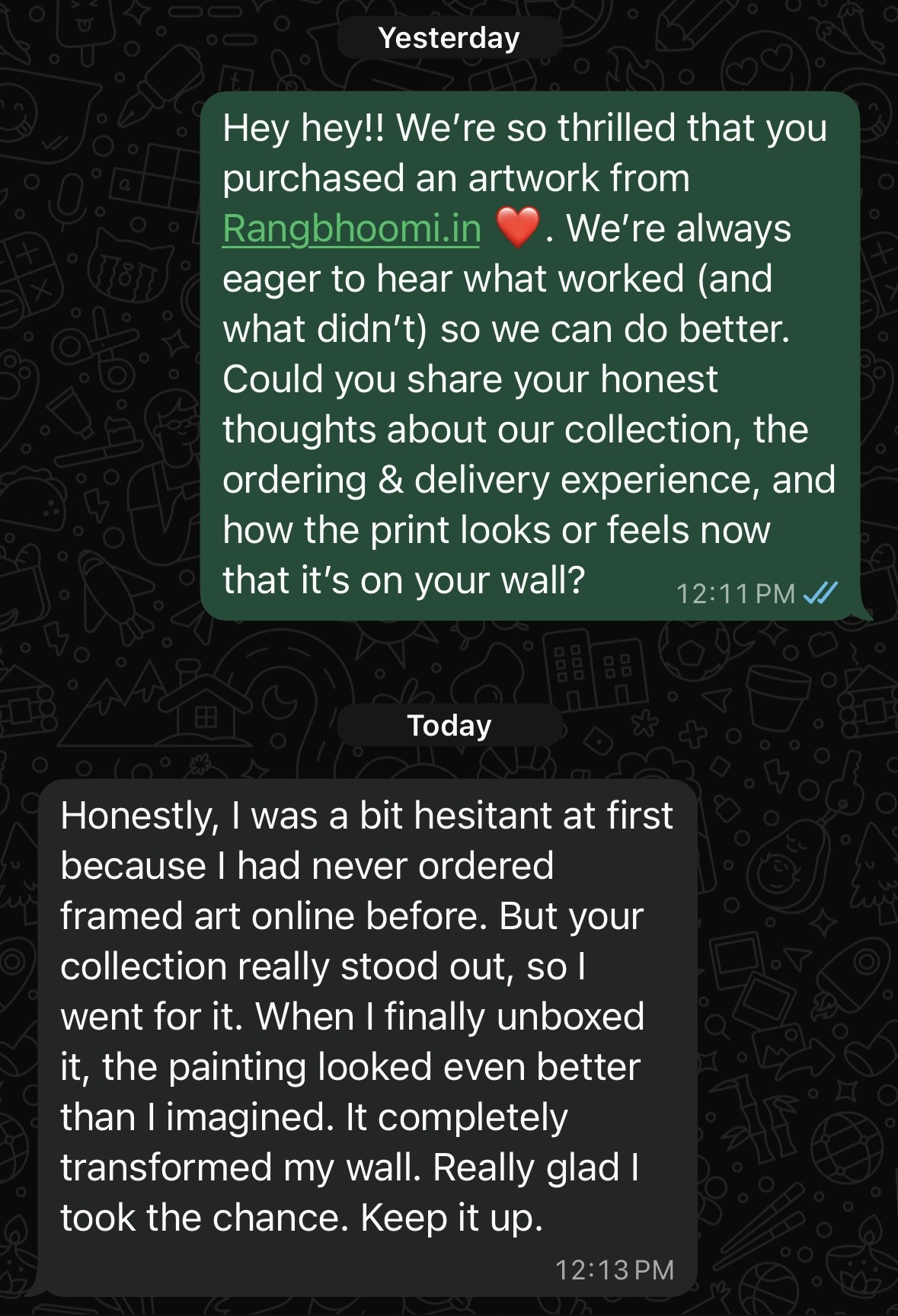 Testimonial screenshot
