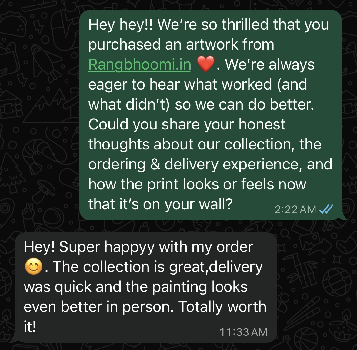 Testimonial screenshot