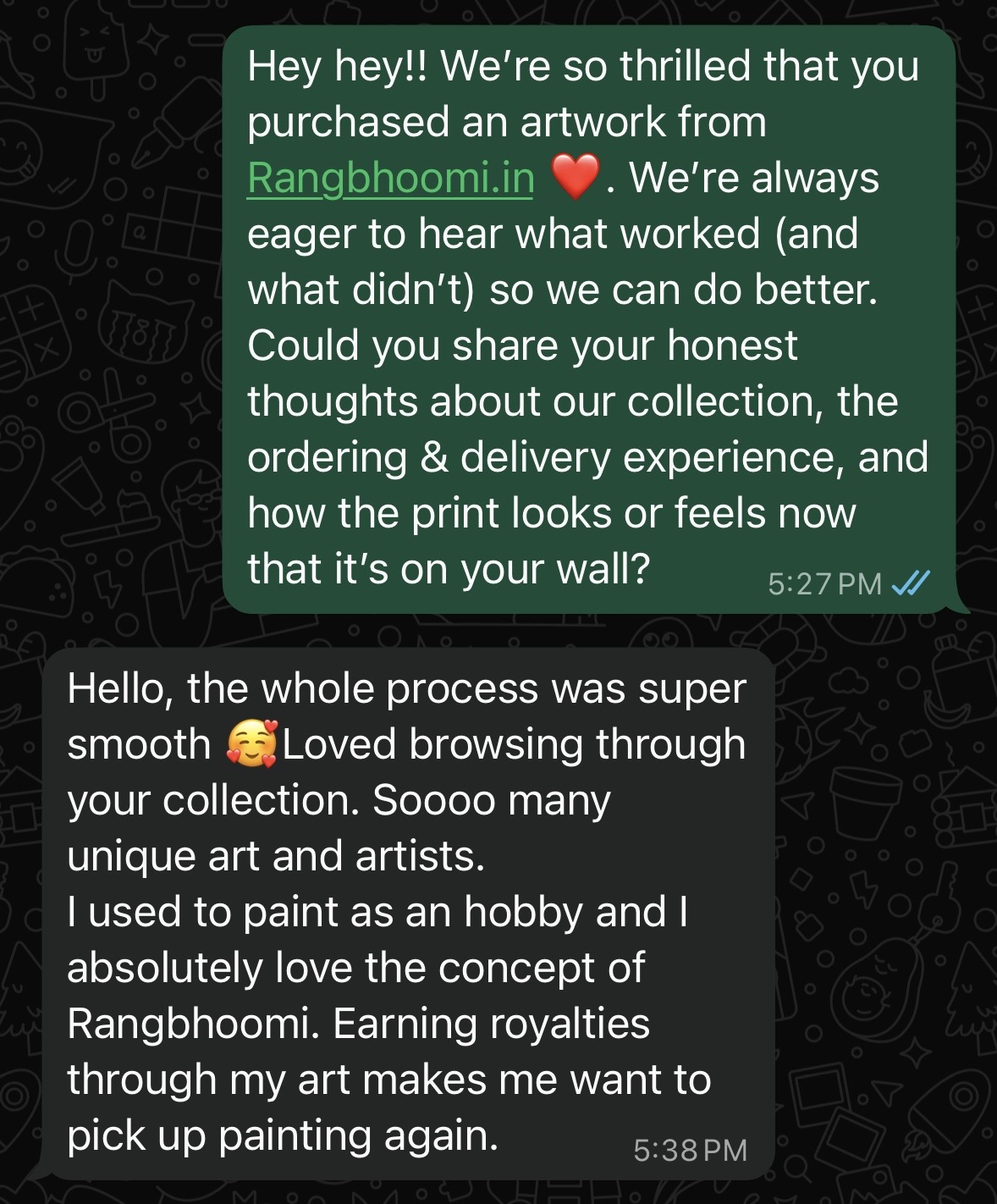 Testimonial screenshot
