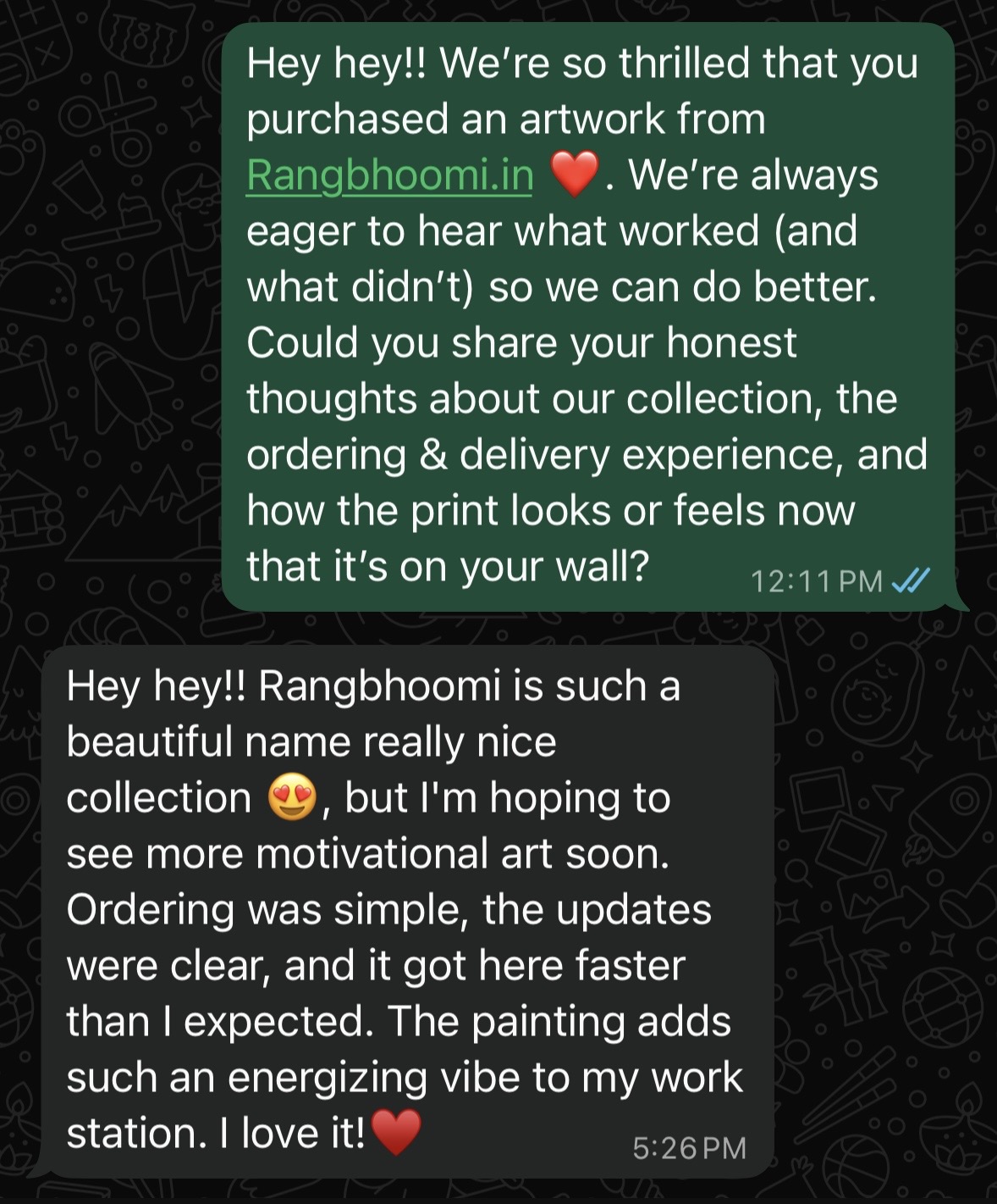 Testimonial screenshot