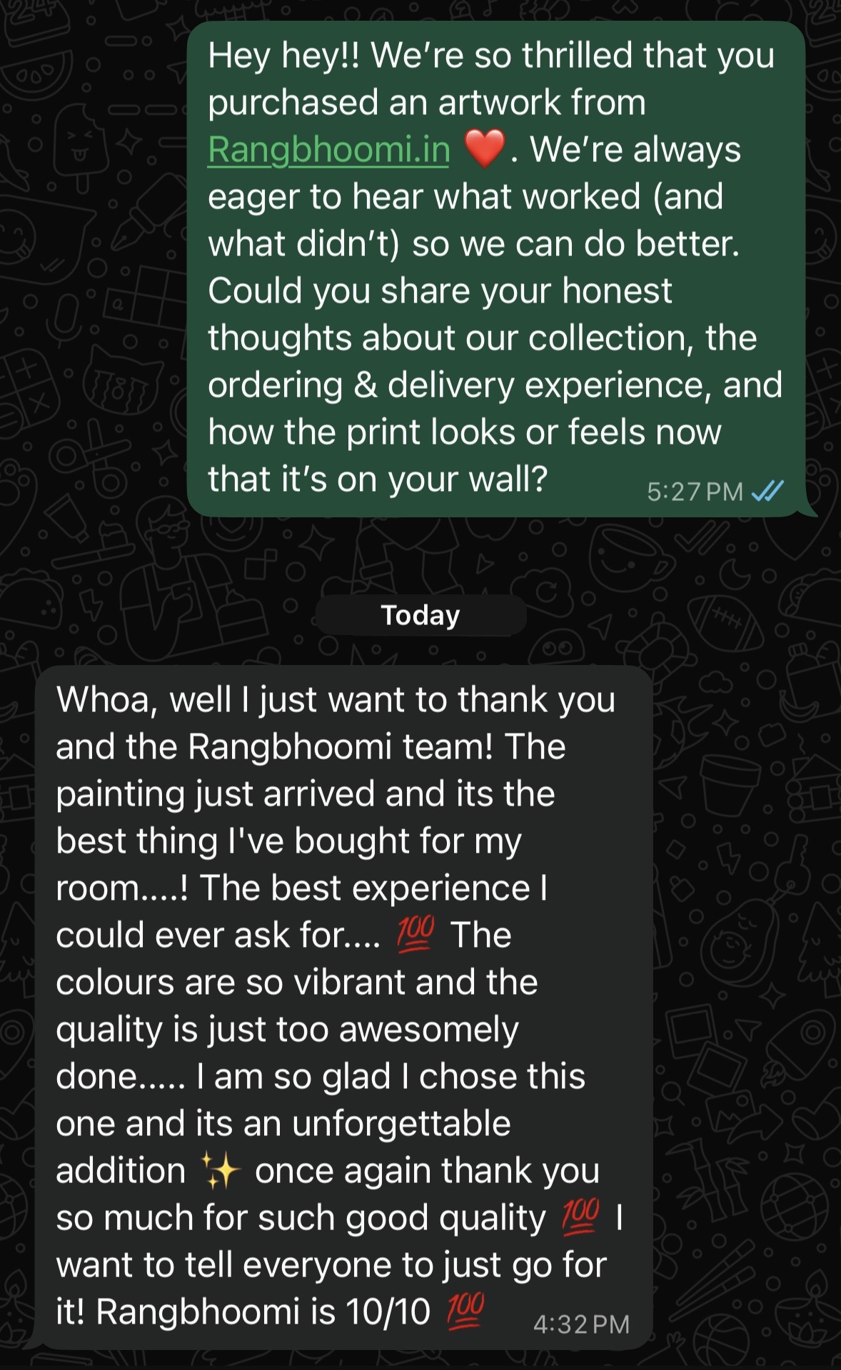 Testimonial screenshot